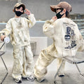 Boys' fall outfit set : new trendy streetwear style, kids' workwear, big kids' spring/autumn sweatshirt tracksuit