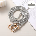 Crystal white gold beads [long crossbody cord]