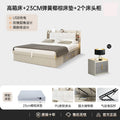 (upgraded white bed) + 23cm coconut coir & spring mattress + nightstand * 2 combo