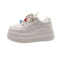 Women's white sneakers with hidden wedge heel - 2025 hot new spring/autumn style, premium thick sole platform, bestselling casual athletic shoes