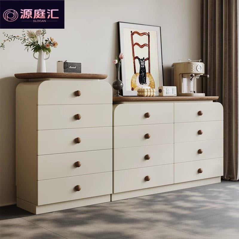 Wall-mounted five-drawer and eight-drawer cabinet, medieval living room storage cabinet, bedroom for home bedside storage cabinet, accessible luxury solid wood dressing table