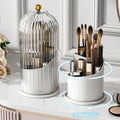 Desktop storage box transparent cosmetics accessible luxury rotatable compartment makeup dustproof storage rack dressing table storage tube
