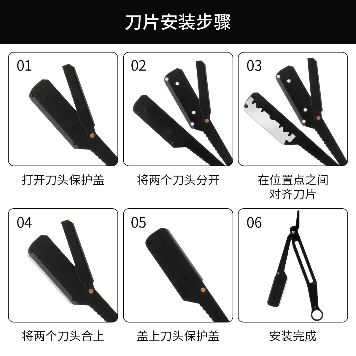 Manual aluminum alloy hollow razor  men's shaving hairdressing knife holder blade change shaving trimming razor