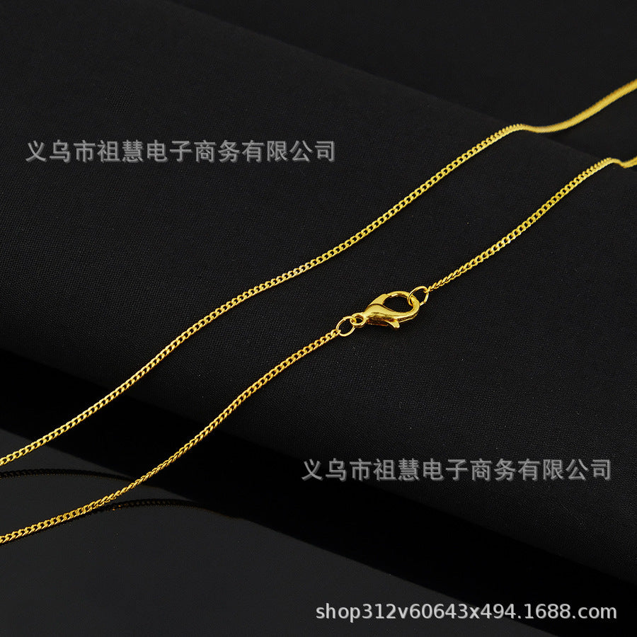 1pcs necklace men's and women's gold/copper chain link cuban necklace jewelry diy wholesale
