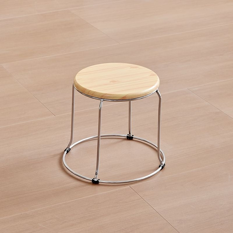 Soft stool, durable shoe changing stool, casual stool, for home bench, solid wood surface low stool, round stool, thickened steel stool