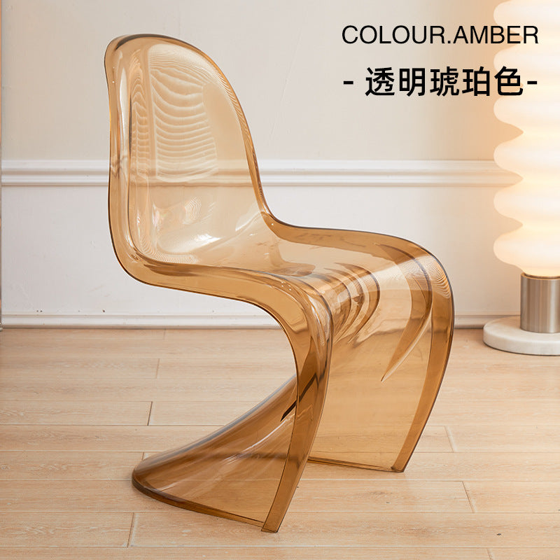 Customized pantone chair white dining chair transparent plastic acrylic chair back casual negotiation chair creative makeup stool
