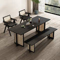 Nordic solid wood rattan dining table and chair set - compact, minimalist design for home, restaurant, or b&b - rectangular dining table