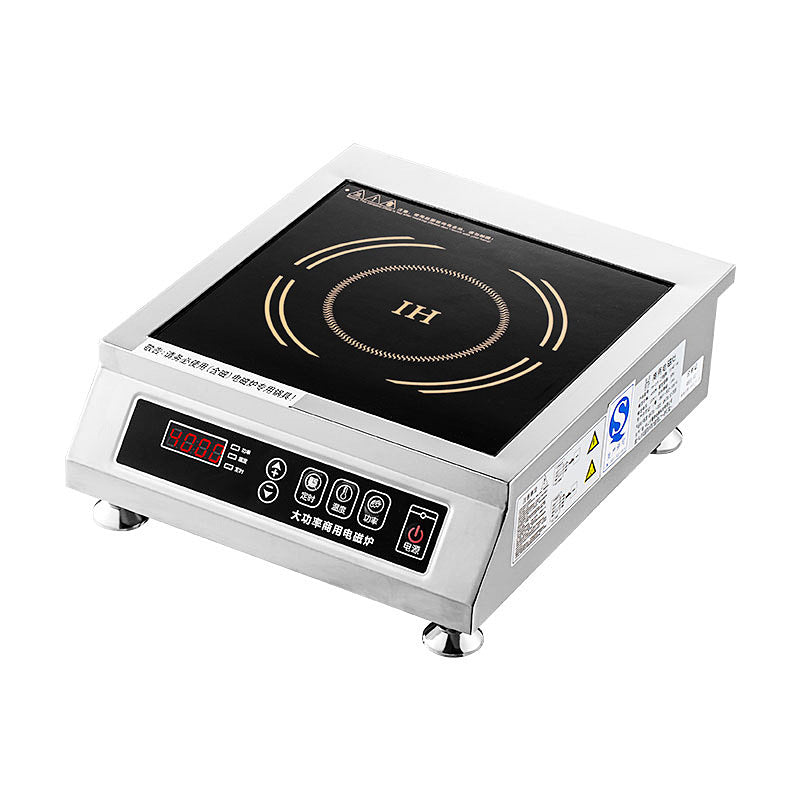 Commercial induction cooker 6000 high power canteen oil boiling stir-fry braised milk tea for home flat concave stir-fry stove pot cross-border