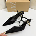 Za's 2026 new women's shoes: low-heeled, elegant, socialite-style pumps with closed toe, low-cut, back-strap detail – fashionable and versatile