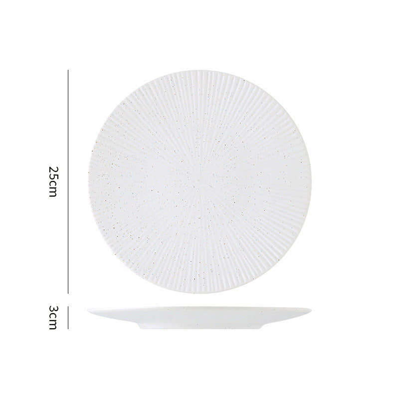 Minimalist blue & white polka dot ceramic dinnerware set - western dinner plates, restaurant & hotel quality ceramic tableware with polka dot design