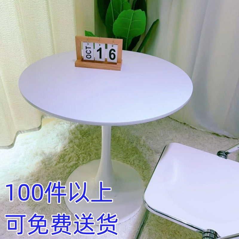 Minimalist tulip white table - ideal for meetings, coffee shops, milk tea shops, dining, home use, and balconies. wholesale direct from the manufacturer
