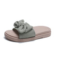 Women's summer sandals 2023 new flat beach slippers non-slip bowknot height increasing thick sole thong sandals