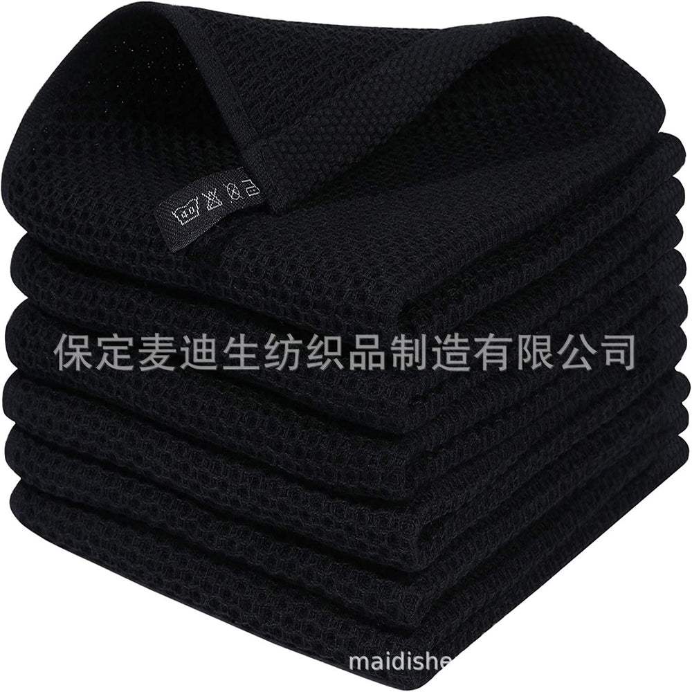 Amazon bestseller: pure cotton honeycomb kitchen towel set - easy-clean waffle weave dishcloths with hooks - wholesale
