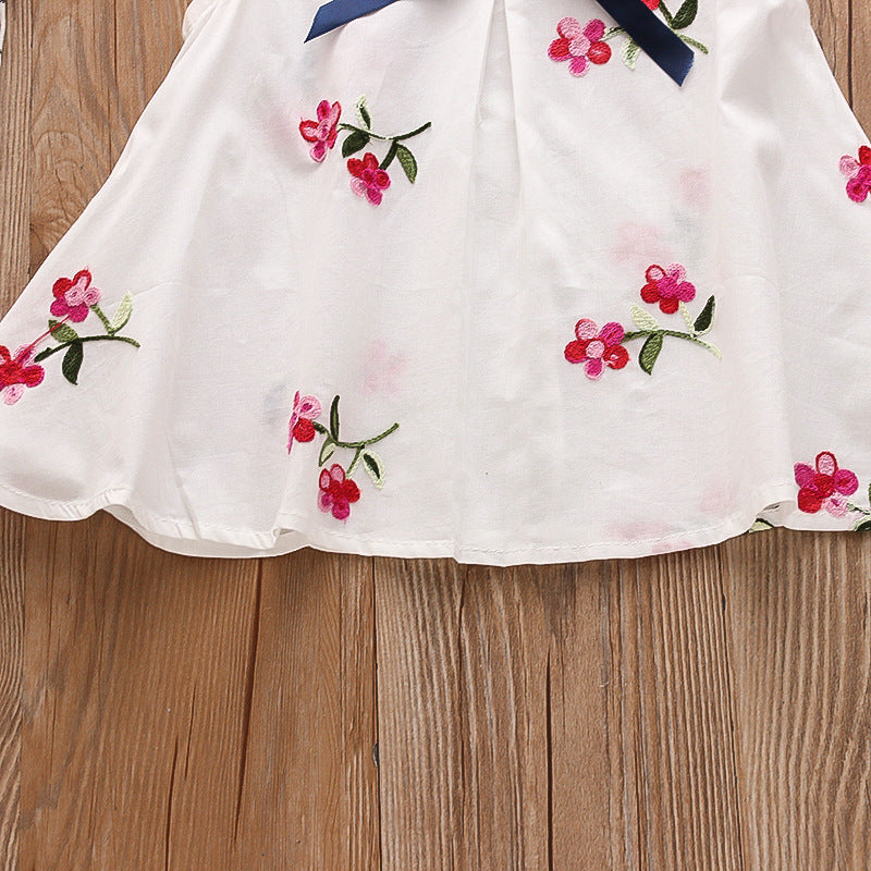 Summer new arrivals: infant and toddler dresses (6-9-12 months) - embroidered sleeveless dress for 1-year-old baby girls, skirt set for 2-3 year olds