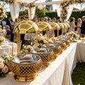 New 8l stainless steel gold hanging buffet warmer for restaurant and catering services