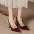 Women's high heels: new 2025 collection - metallic stiletto pointed-toe thong sandals, sexy red patent leather closed-toe heels for the modern woman