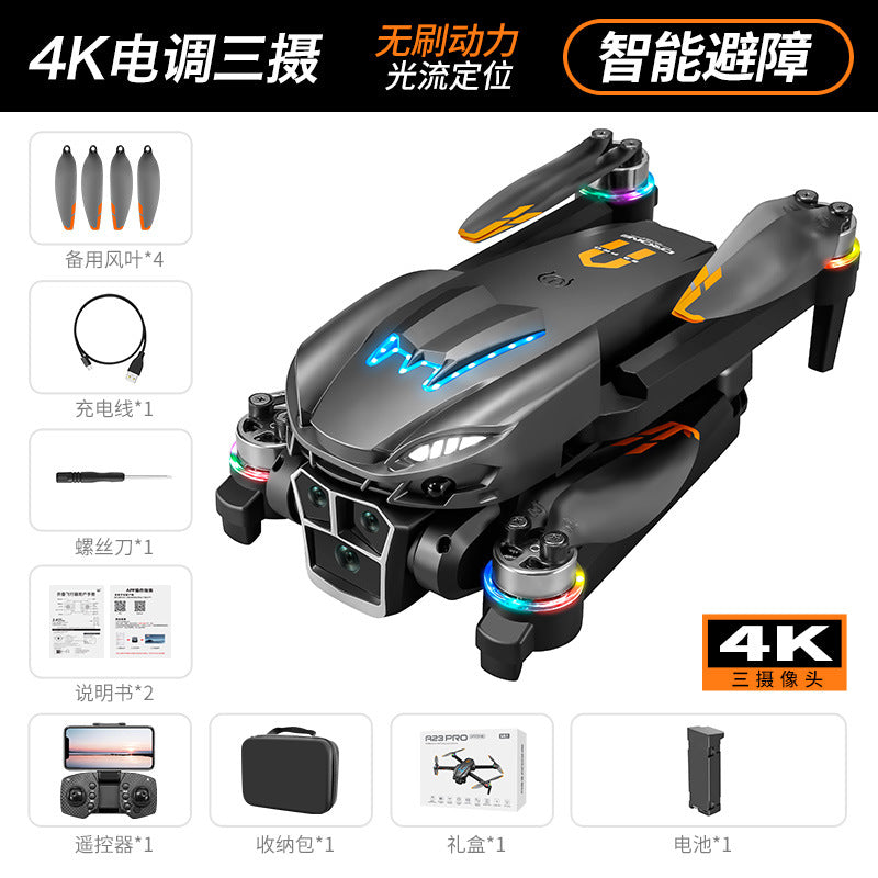 a23 drone: long-endurance professional aerial photography quadcopter with optical flow, triple camera, and obstacle avoidance