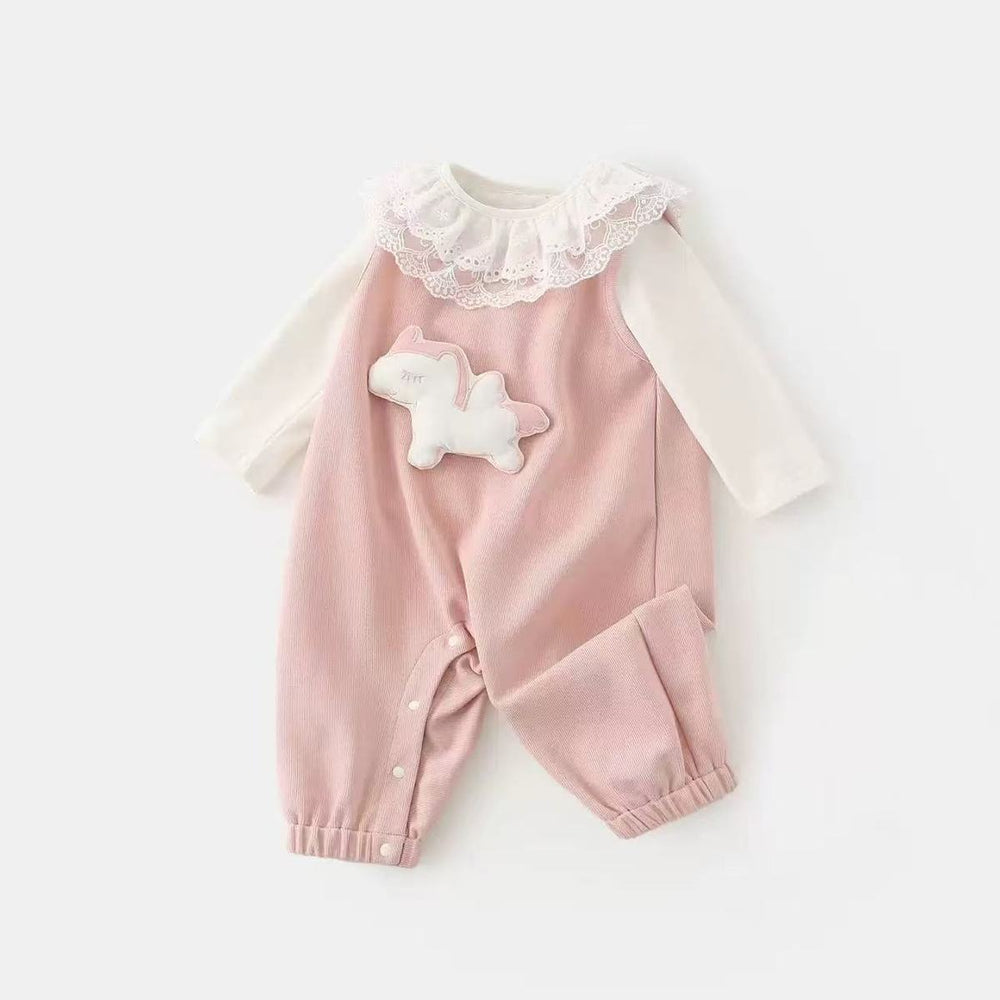 Spring & fall style clothes, fashionable baby onesie, baby girl super cute baby clothes, overalls suittwo-piece set