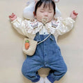 Spring outfit chic romper baby girl cartoon onesie double layer jacket princess style newborn clothes