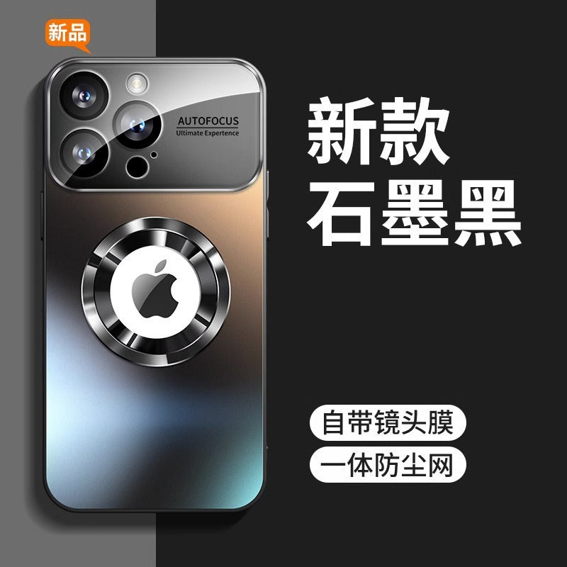 Suitable for apple 17promax mobile phone case large window missing mark magnetic frosted anti-fall iphone15 protective case 14