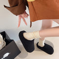 New arrival lambswool slippers for women outwearthick solepetitesheel toe kick plus fleece-linedheattechcouple cotton slippers