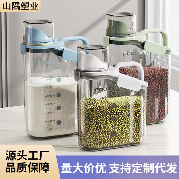 Sealed tank, grain tank, kitchen storage box, transparent pet cat food, rice bucket, snacks, tea, storage tank, moisture-proof
