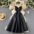 French chic mini dress: elegant v-neck camisole a-line dress - sexy, flattering, and effortlessly chic