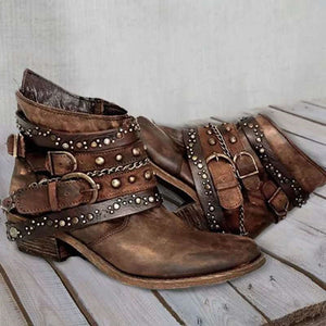 Belt buckle women's european and american short tube  cross-border women's large size single boots independent station foreign trade autumn and winter short boots wholesale