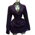 European and american cross-border women's fashion:  summer new arrival - chic and elegant notched lapel ruched slim-fit blazer top