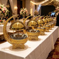 Diamond-shaped gold stainless steel buffet stove 8l hanging cover buffet stove for restaurants and hotels