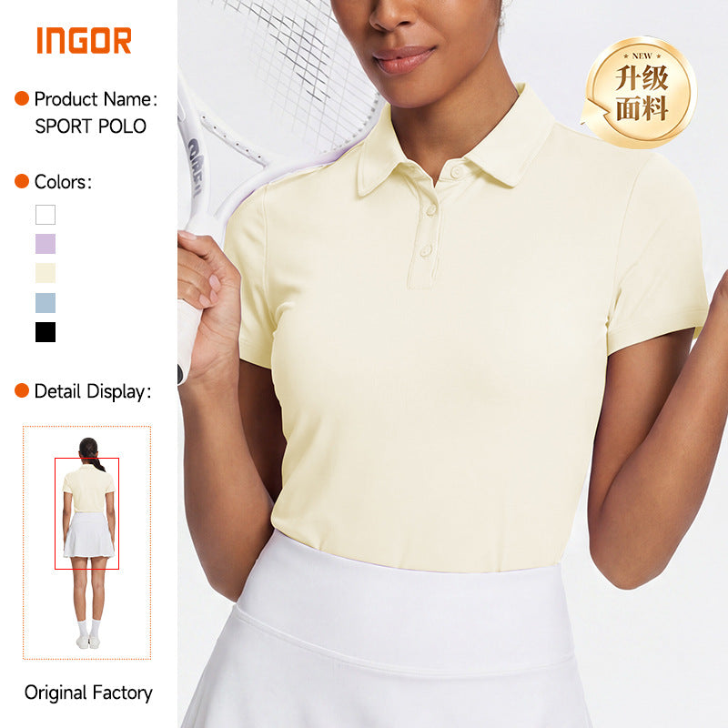 Quick-drying polo tennis shirt, tailored fit, short-sleeve athletic tee, summer golf top, quick-dry polo shirt
