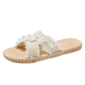Xiaoxiangfeng slippers for women outwearsummerbest sellingfashion pearl flats one-piece slippers for outdoor beach non-slip sandals