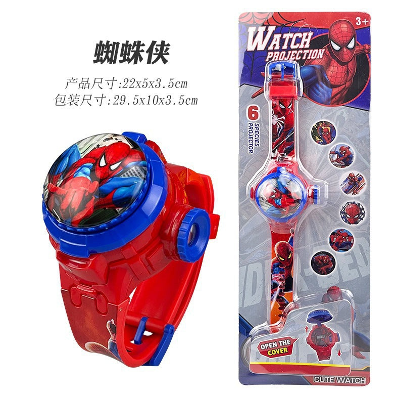 Kids' cartoon multifunctional watch - 360° rotating flip digital watch - children's gift projector watch