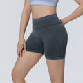 New arrival cross-border seamless washable tight high elastic high waist yoga shorts sports running fitness yoga wear three-quarter pants