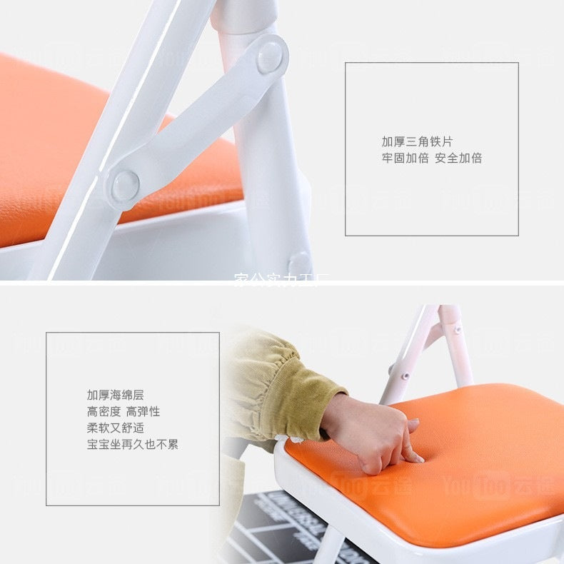 Children's small folding chair Solomon folding stool Children's back chair Kindergarten seat Metal portable chair