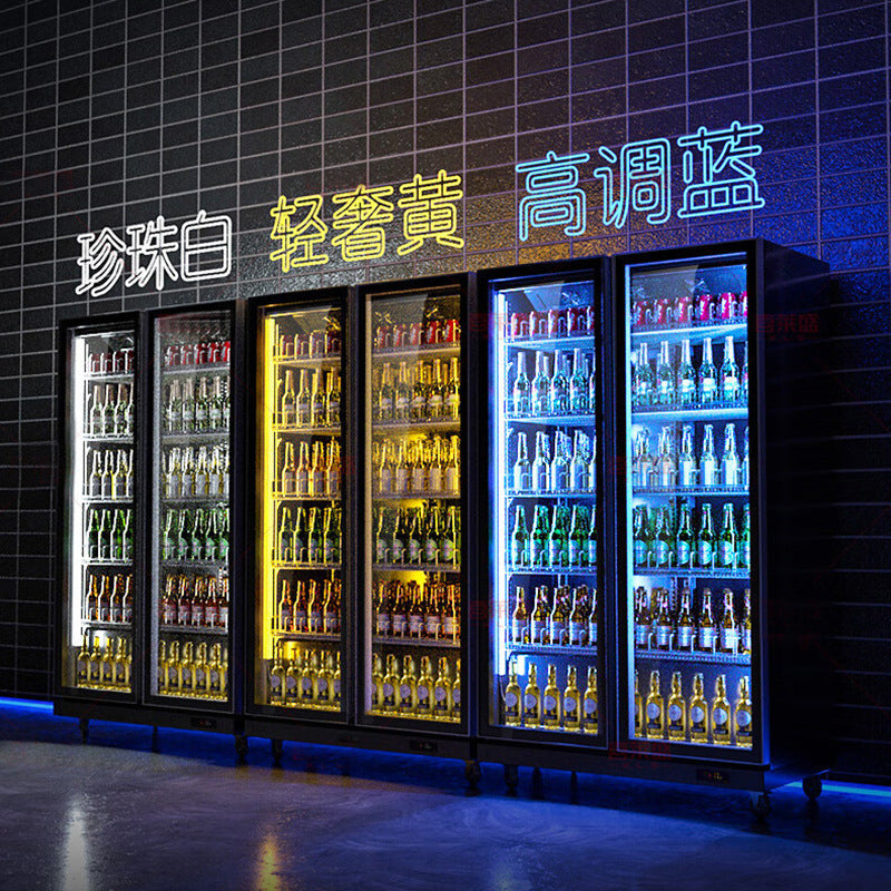 Display refrigerator beer cooler beverage vending machine supermarket convenience store refrigerator four-door freezer commercial bar