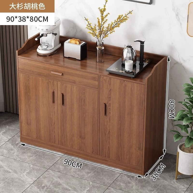 Solid wood tea cabinet, dining side cabinet integrated against the wall, new household kitchen cabinet, dining preparation cabinet, locker, storage cabinet
