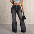 Pre-sale-15856#  cross-border women's fashion european and american foreign trade ins new fashion slightly flared non-leg jeans