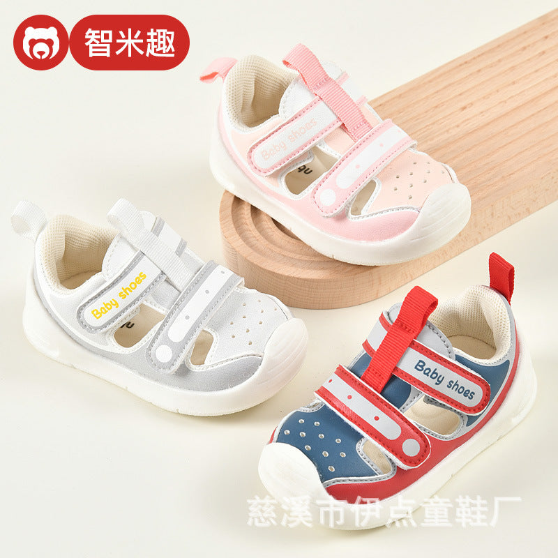 Baby sandals for boys, summer infant first walker shoes, 0-1-2 years old, soft sole baby and toddler functional shoes for girls