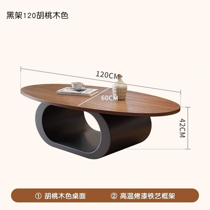 Medieval style creative coffee table oval casual small apartment living room tea table popular special-shaped cut out log tea table