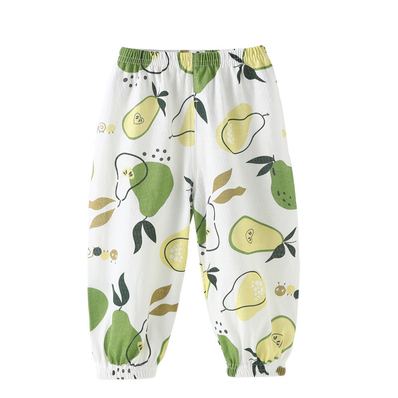 Baby cotton mosquito pants for boys, summer lightweight style, class a, summer air conditioning pants for infants and toddlers