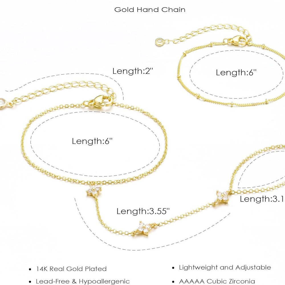 Amazon cross-border clover shape finger chain geometric bracelet stylishins style trendy jewelry new styleeasiest for match