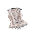 French heavy industry mesh stereo flower patchwork camisole women's summersense of designniche style sleeveless eleganttops