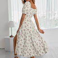 spring new arrival: french floral print backless bodycon cami dress with slit