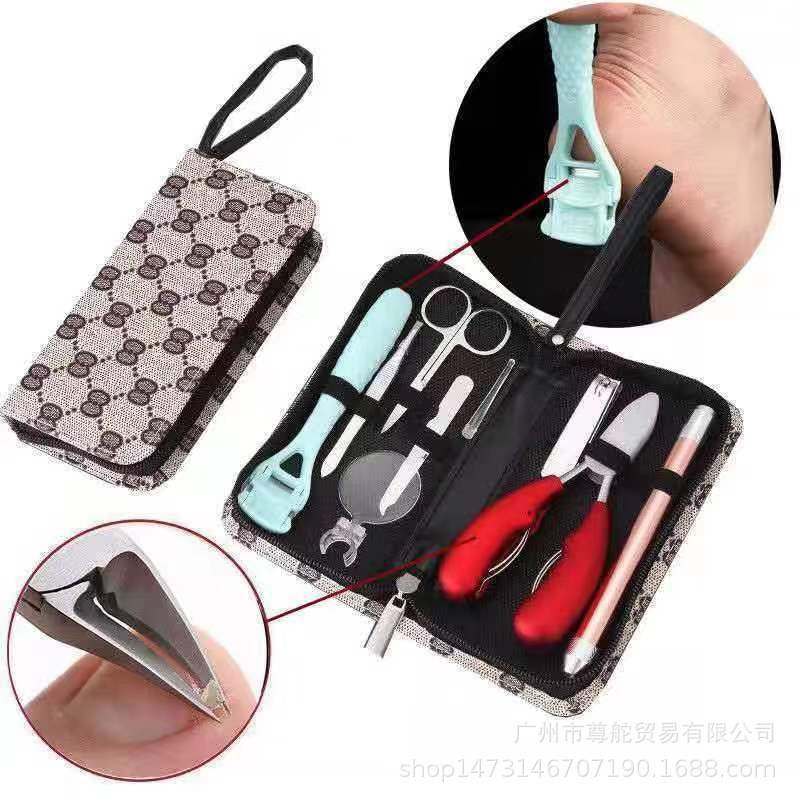 Nail clipper set leather case manicure manicure tool german precision douyin hot style nail clipper nail clipper set