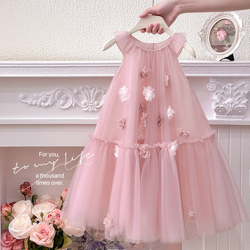 Girls' dresses:  summer new arrivals - stylish floral sleeveless princess sundress
