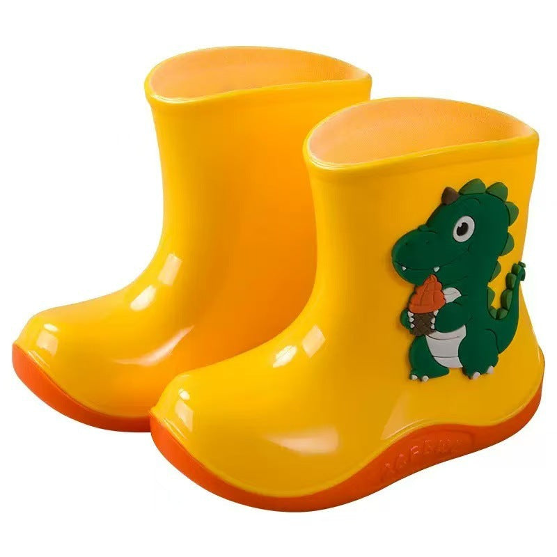 New cartoon waterproof rain boots for kids - boys, girls, toddlers, and preschoolers - rubber rain boots, short boots for outdoor use, kindergarten footwear