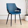 Nordic style iron and plastic backrest dining chair - suitable for dining room, outdoor, bedroom vanity, library, and casual seating