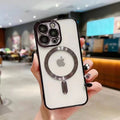 Suitable for apple 16 transparent electroplated magnetic phone case 13 all-inclusive iphonexr comes with lens film 14 protective cover