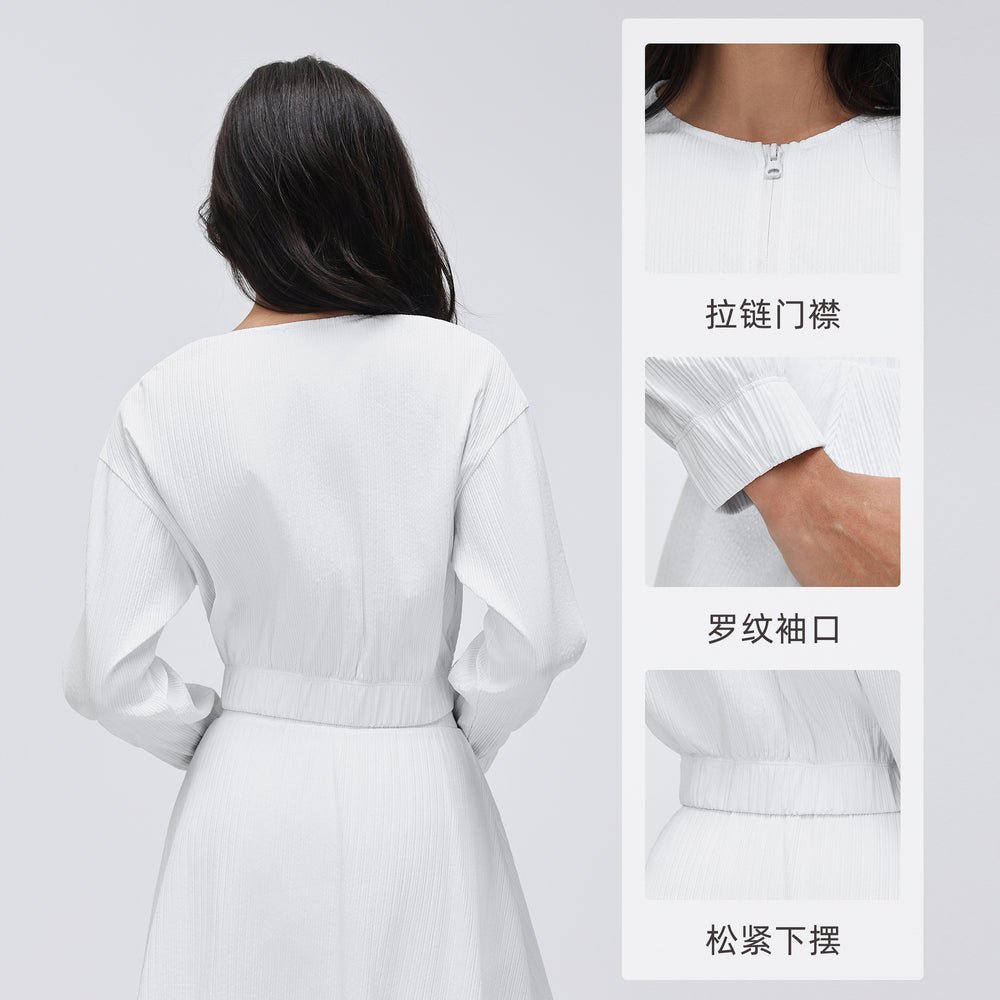 Short zipper thin outwear women looseslimming looklong sleevescardiganwork clothingcasualeasiest for matchsportstopsd26022